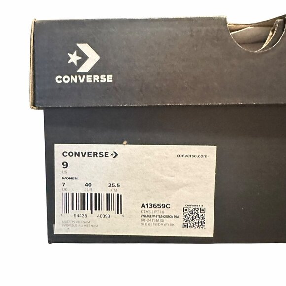 ⭐Converse Chuck Taylor Lift Rose Cross Stitch Sz 9 Women's Shoes White A13659C⭐ - Picture 8 of 11